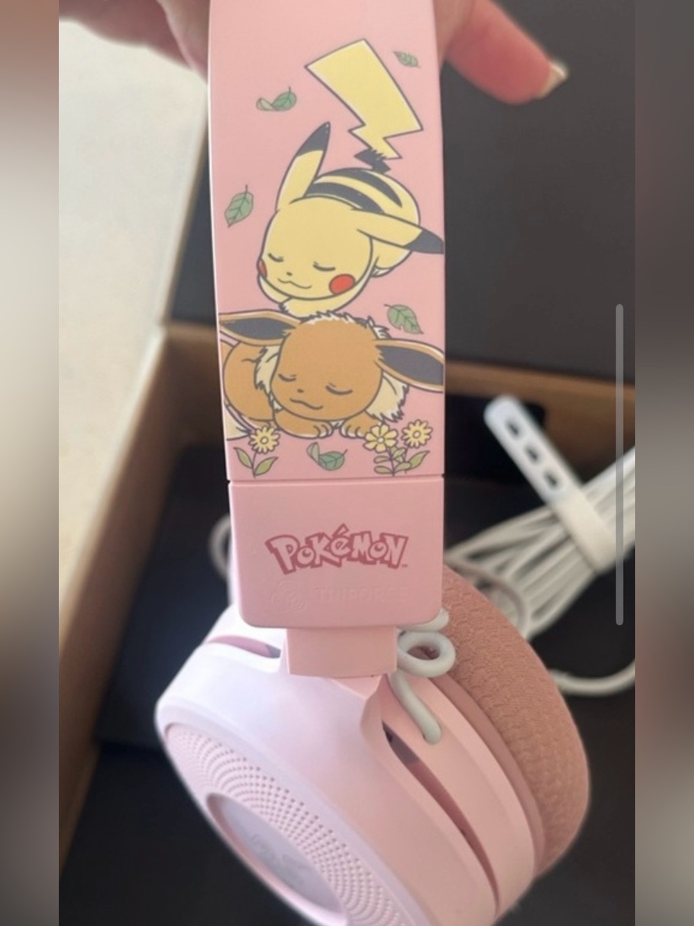 NEW- HEADPHONES-Pikachu & Eevee Pink Adult Size Over-Ear